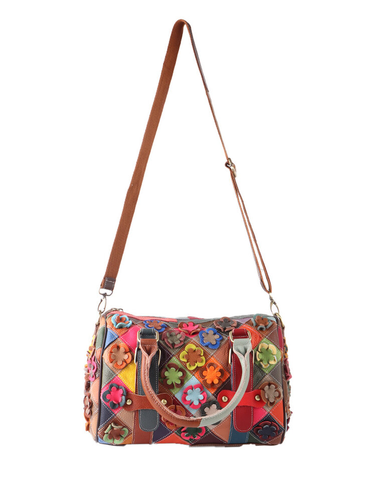 Lederen handtas | Multicolor | 552532