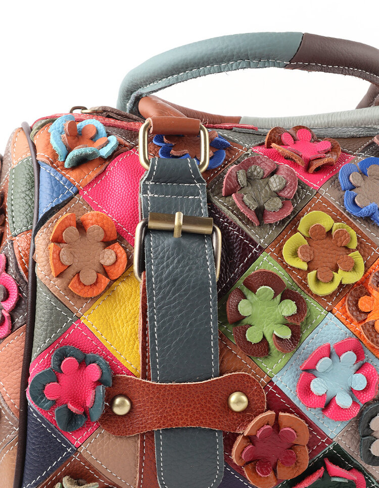 Lederen handtas | Multicolor | 552532