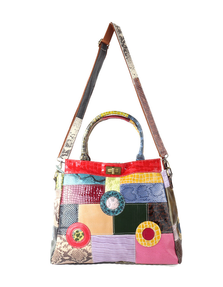 Leder-Handtasche | Multicolor | 552459
