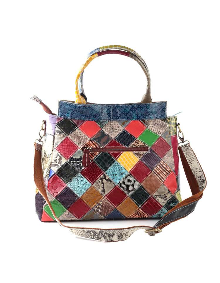 Lederen handtas | Multicolor | 552459