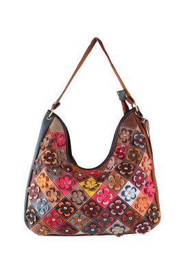 Lederen handtas | Multicolor | 552460