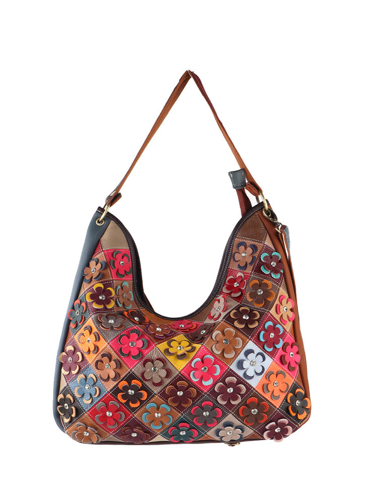 Lederen handtas | Multicolor | 552460