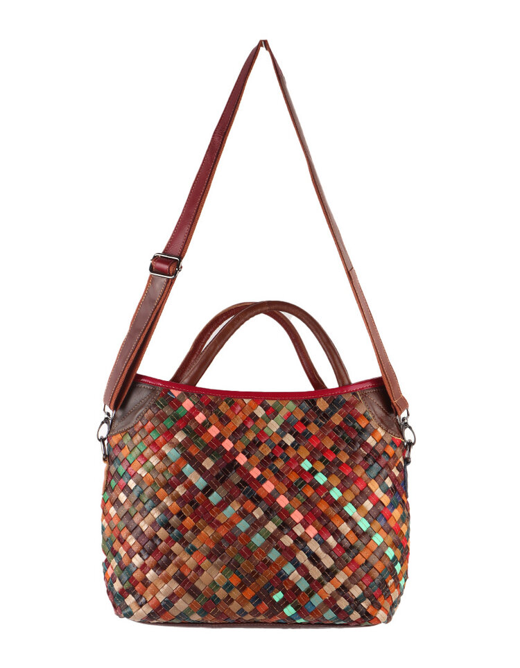 Lederen handtas | Multicolor | 552466