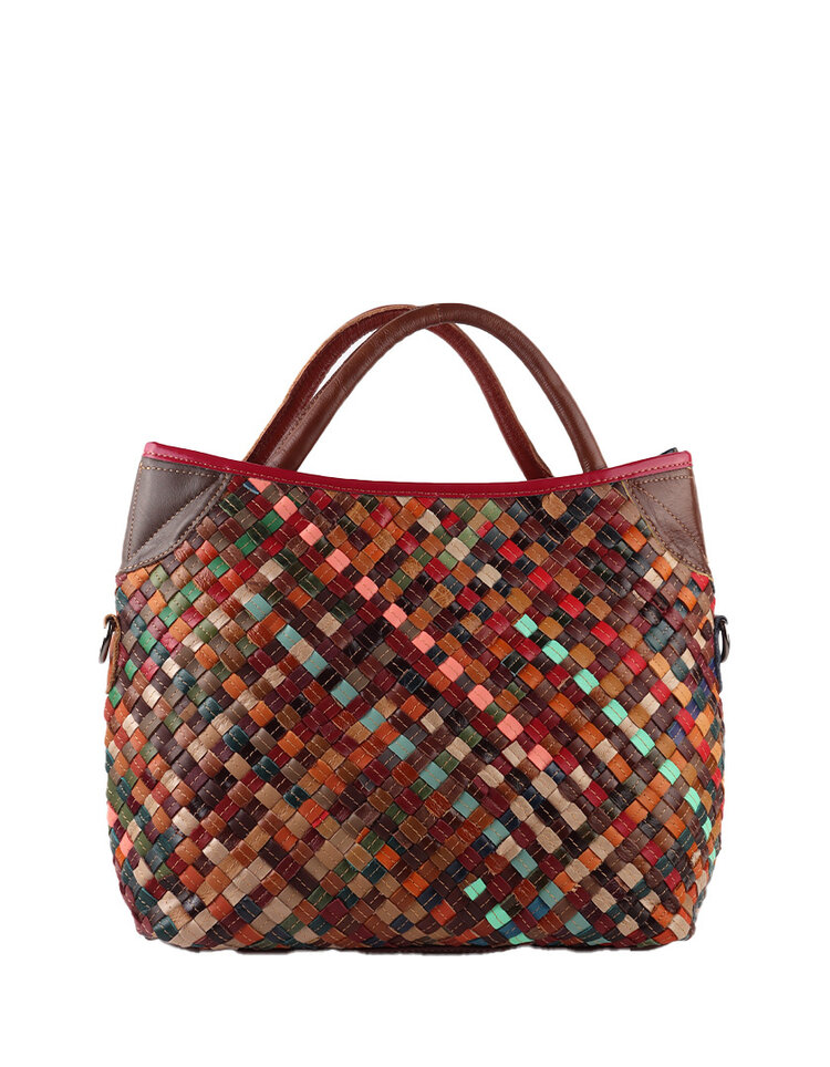 Lederen handtas | Multicolor | 552466