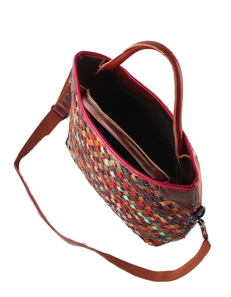 Lederen handtas | Multicolor | 552466