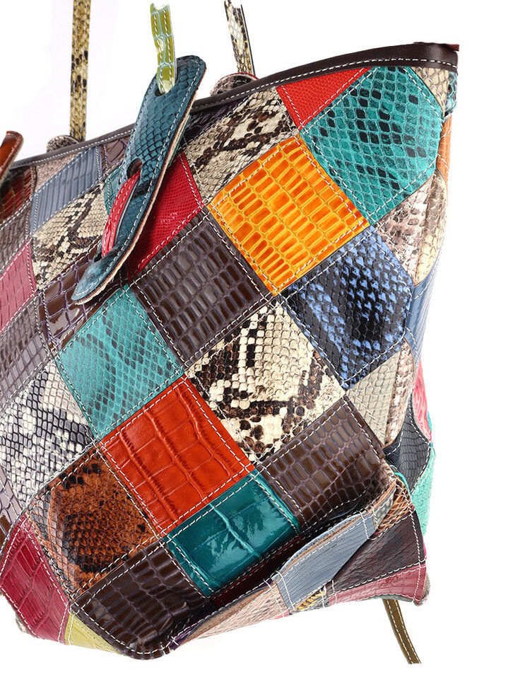 Leder-Handtasche | Multicolor | 552859