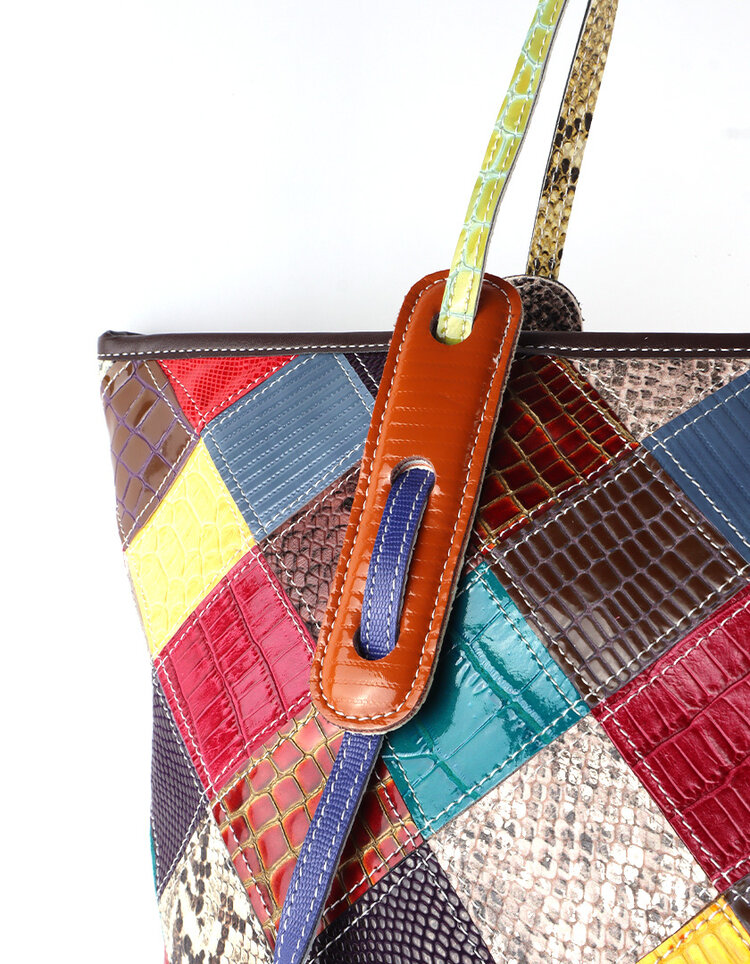 Leder-Handtasche | Multicolor | 552859