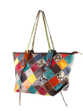 Lederen handtas | Multicolor | 552859