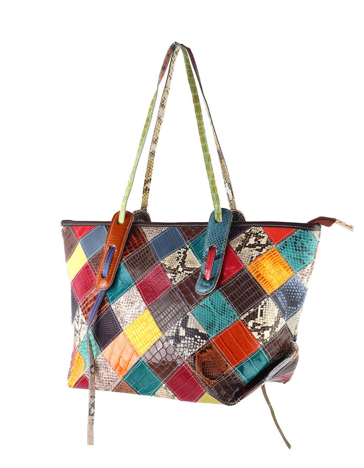 Leder-Handtasche | Multicolor | 552859