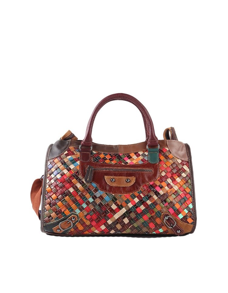 Giuliano Leather  Lederen handtas | Multicolor gevlochten | 552682