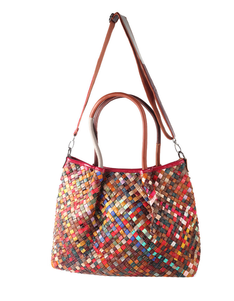 Giuliano Leather  Leder-Handtasche | Geflochten | Multicolor 552558