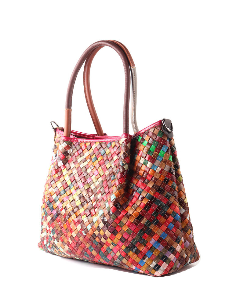 Giuliano Leather  Lederen handtas | Gevlochten | Multicolor 552558