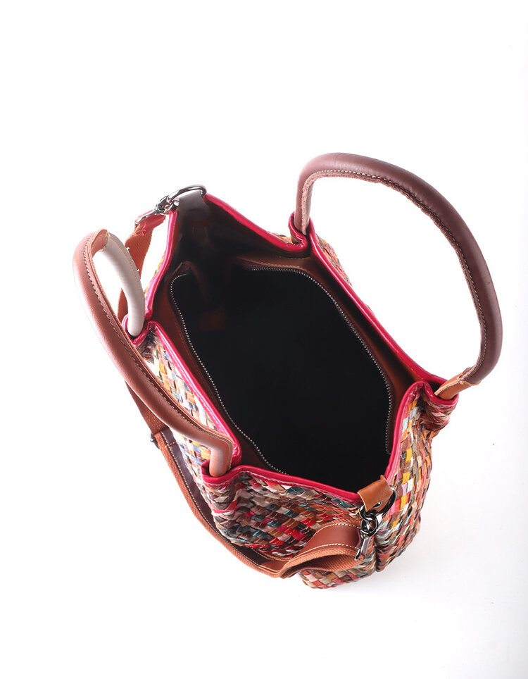 Giuliano Leather  Leder-Handtasche | Geflochten | Multicolor 552558