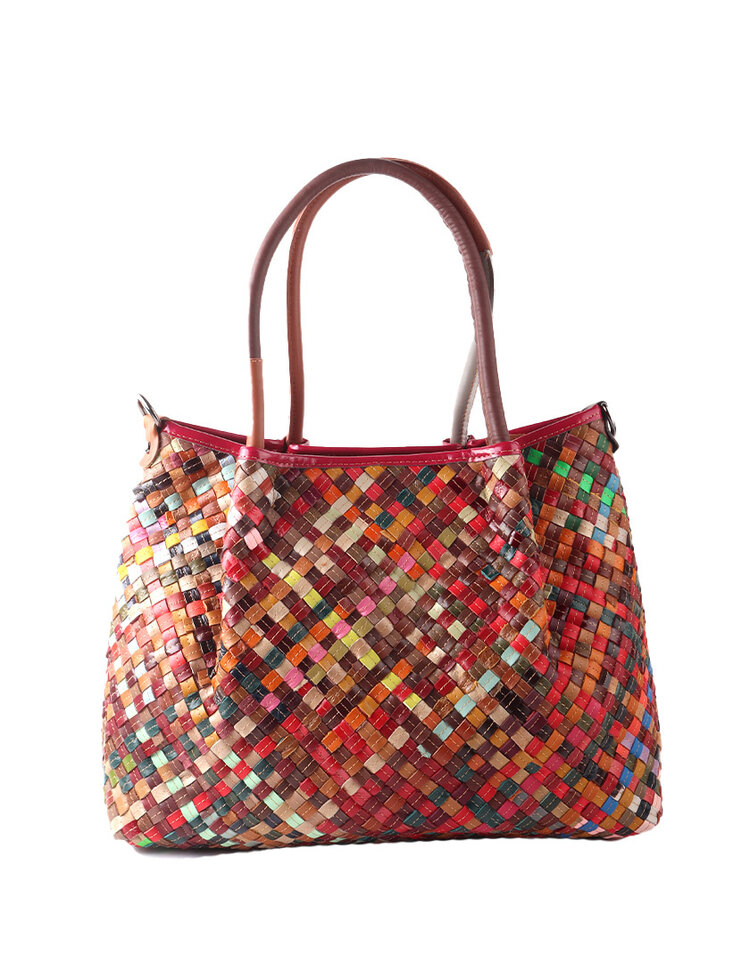 Giuliano Leather  Lederen handtas | Gevlochten | Multicolor 552558