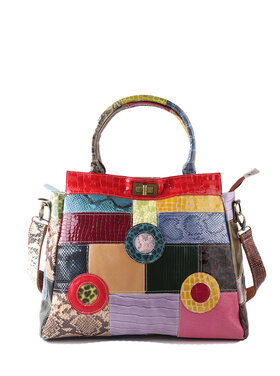 Leder-Handtasche | Multicolor | 552459