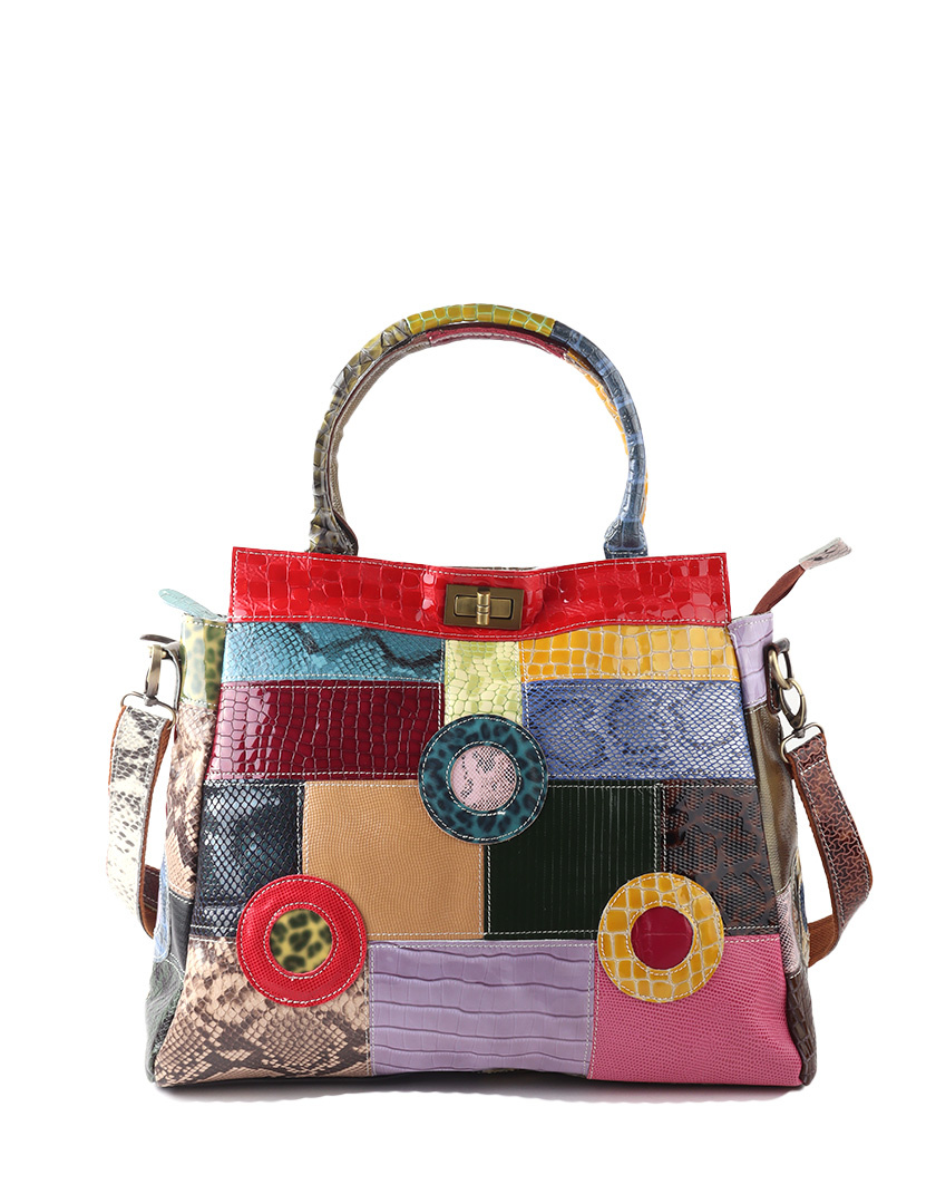 Lederen handtas | Multicolor | 552459