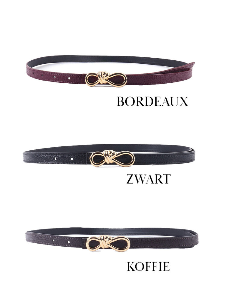 Giuliano Leather  Echt Leer riem | Gouden Knoopsluiting | 559141