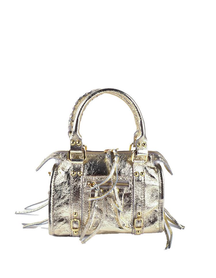 Lederen handtas | 552928 Metallic