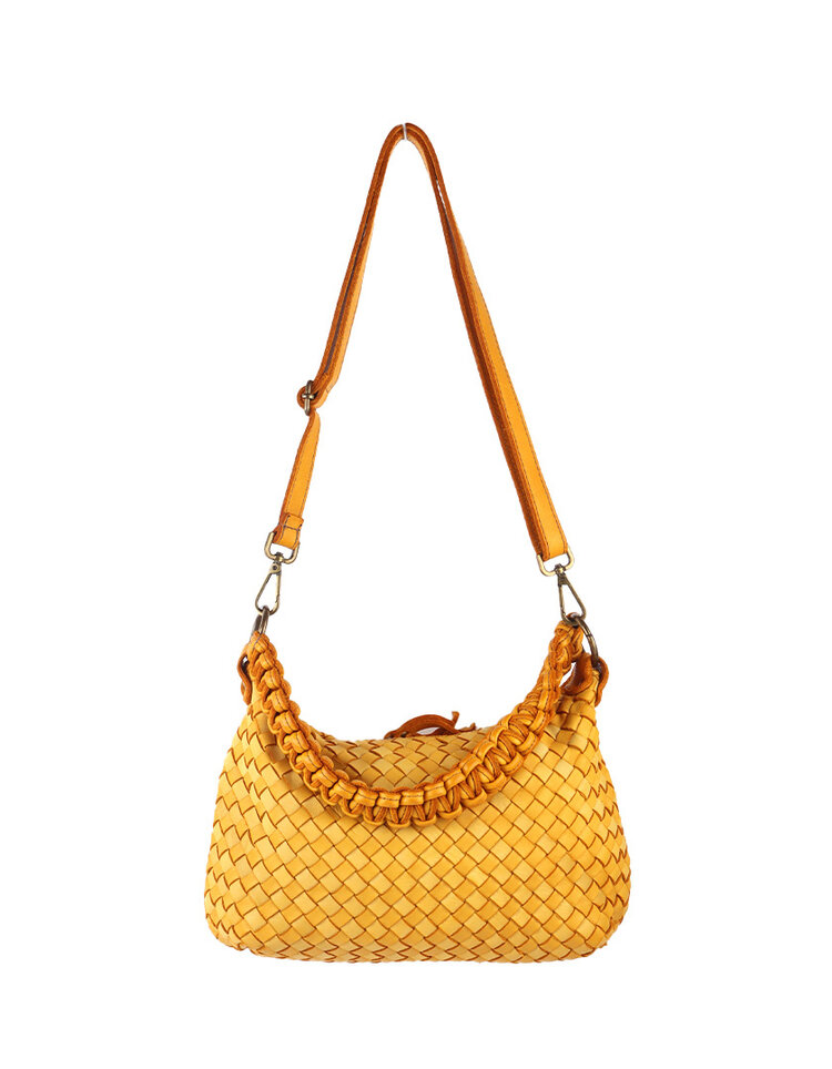 Giuliano Leather  Washed Leather handbag braided | 552566