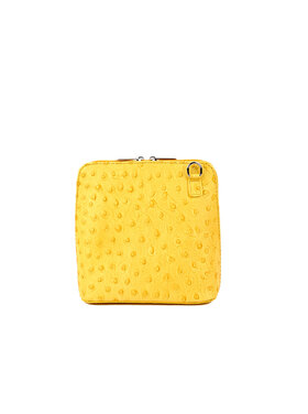 Kleine Leder-Schultertasche | Straußen-Design | 900086