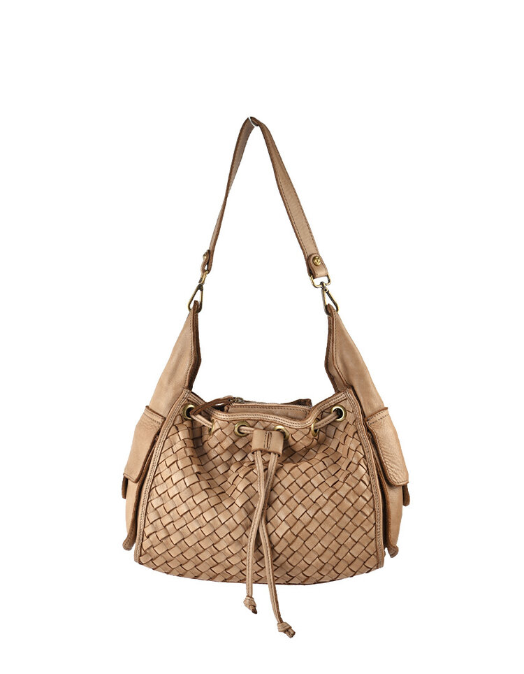 Giuliano Leather  Washed Leather shoulderbag braided | 552587