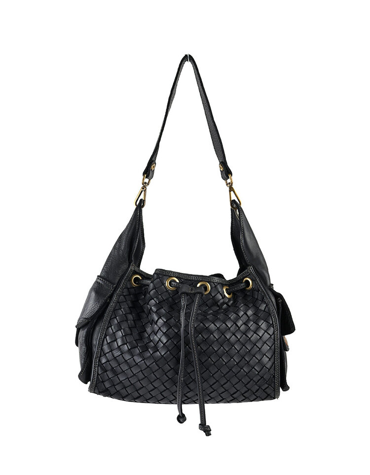 Giuliano Leather  Washed Leather shoulderbag braided | 552587