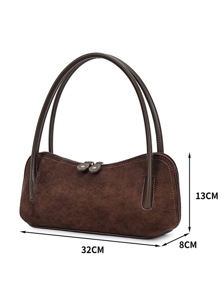 Kunstlederen suede schoudertas | 40135