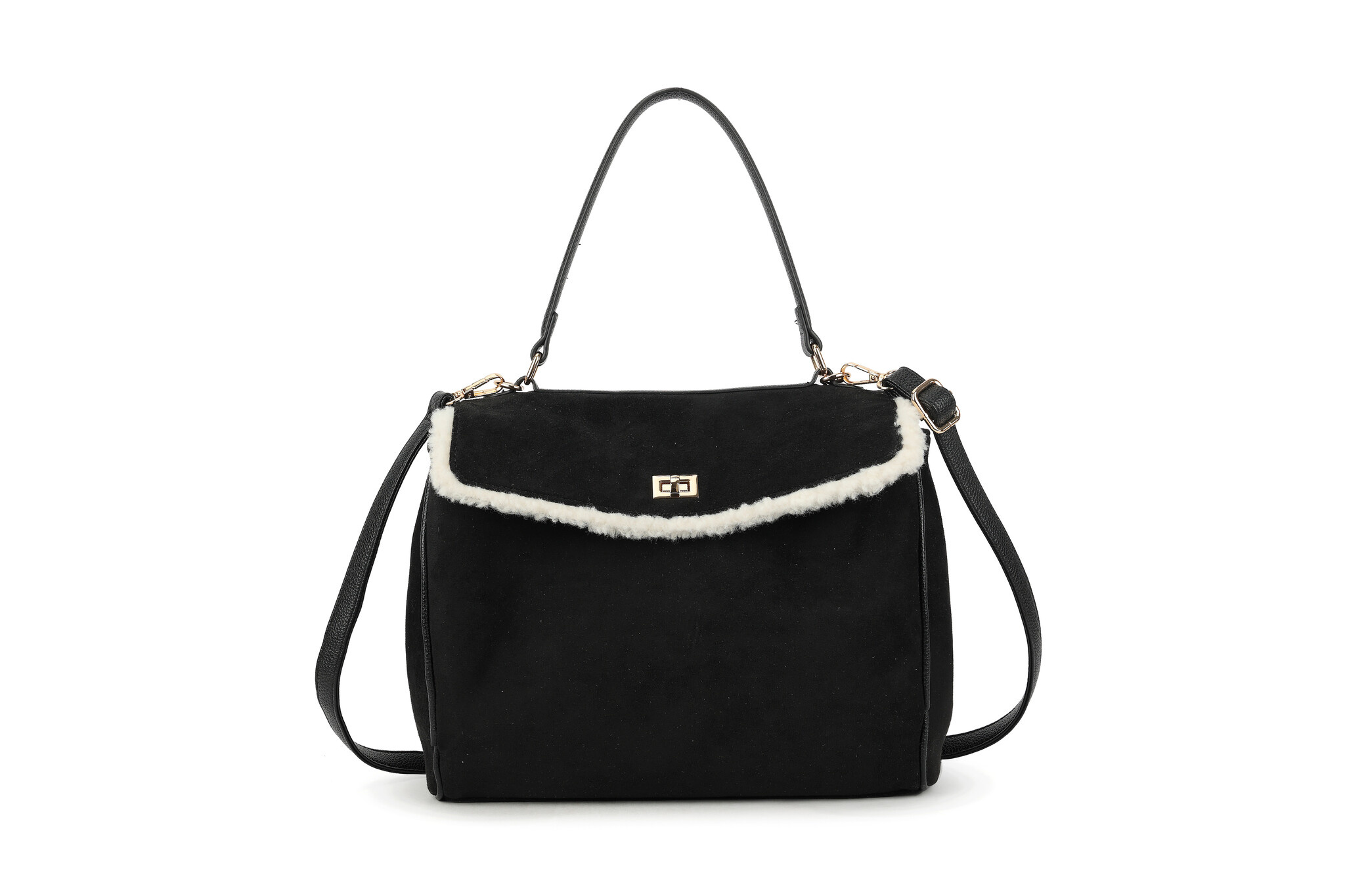 Kunst suede handtas | 70129, foto 5 van 6