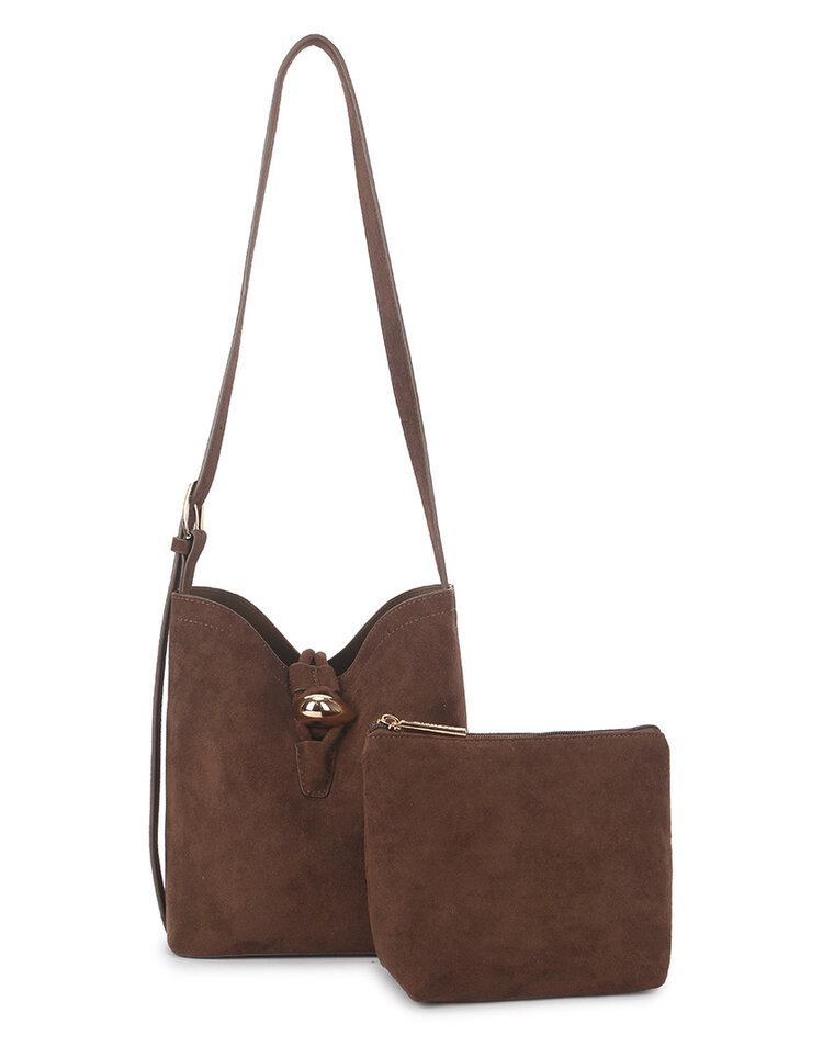 Kunstlederen suede schoudertas | 40131