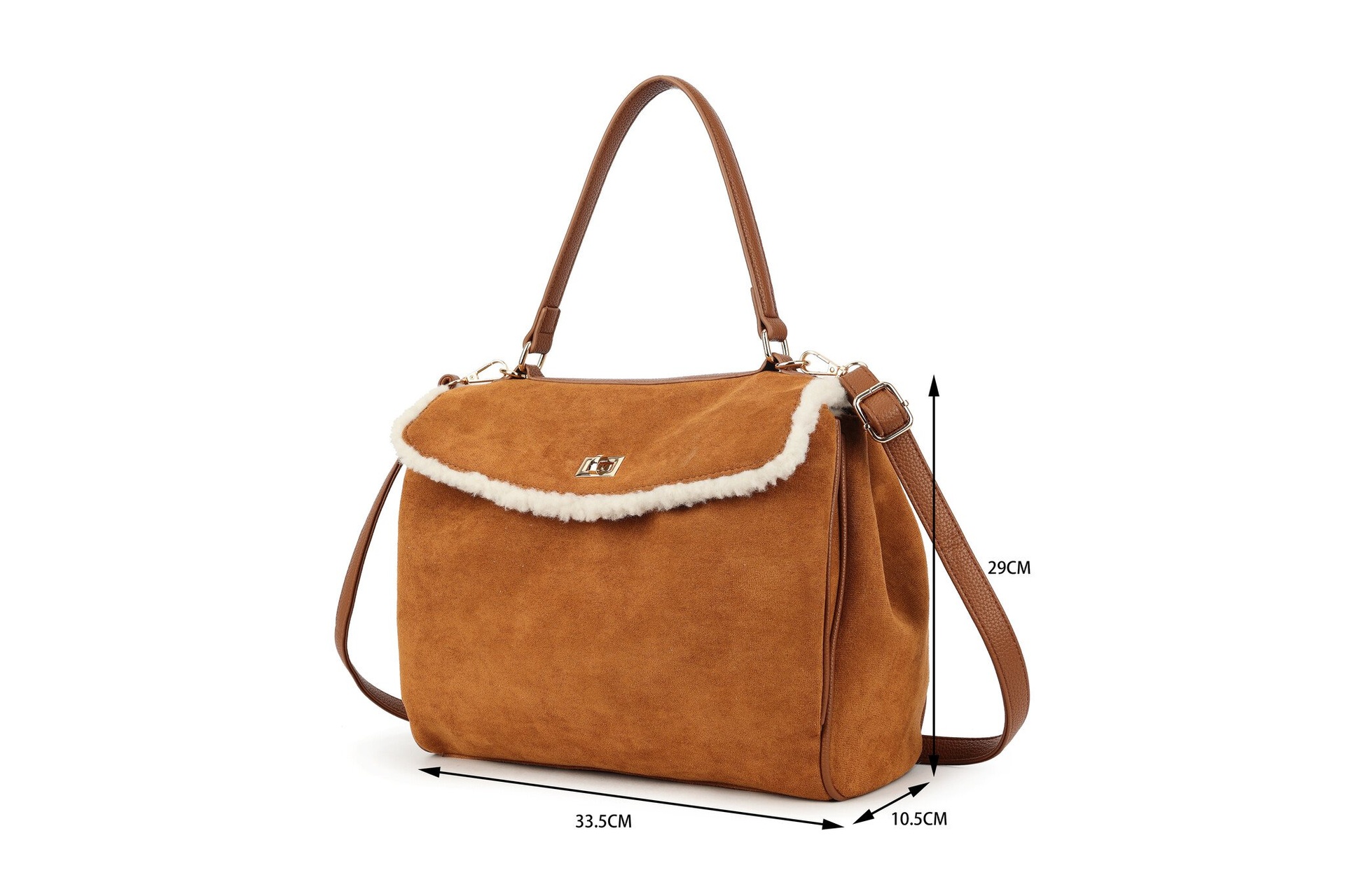 Kunst suede handtas | 70129, foto 3 van 6