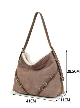 Art suede shoulder bag | 70130
