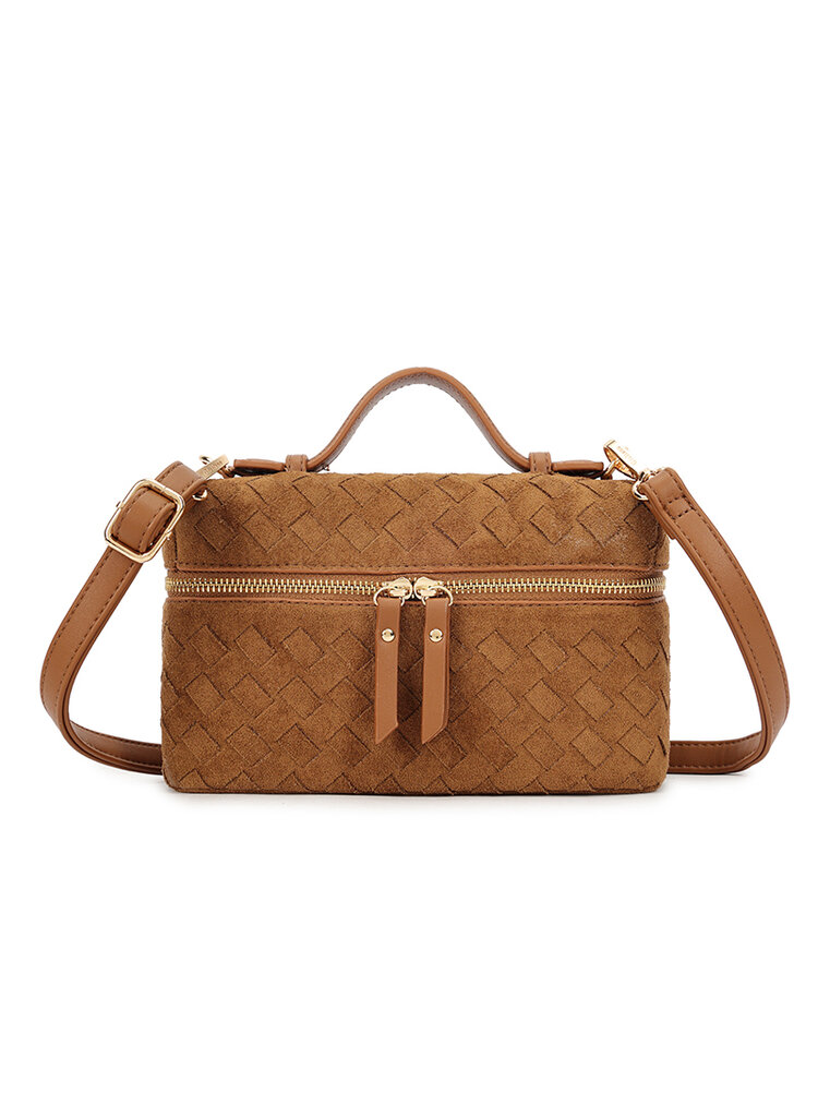 Kunstlederen suede schoudertas | 80171