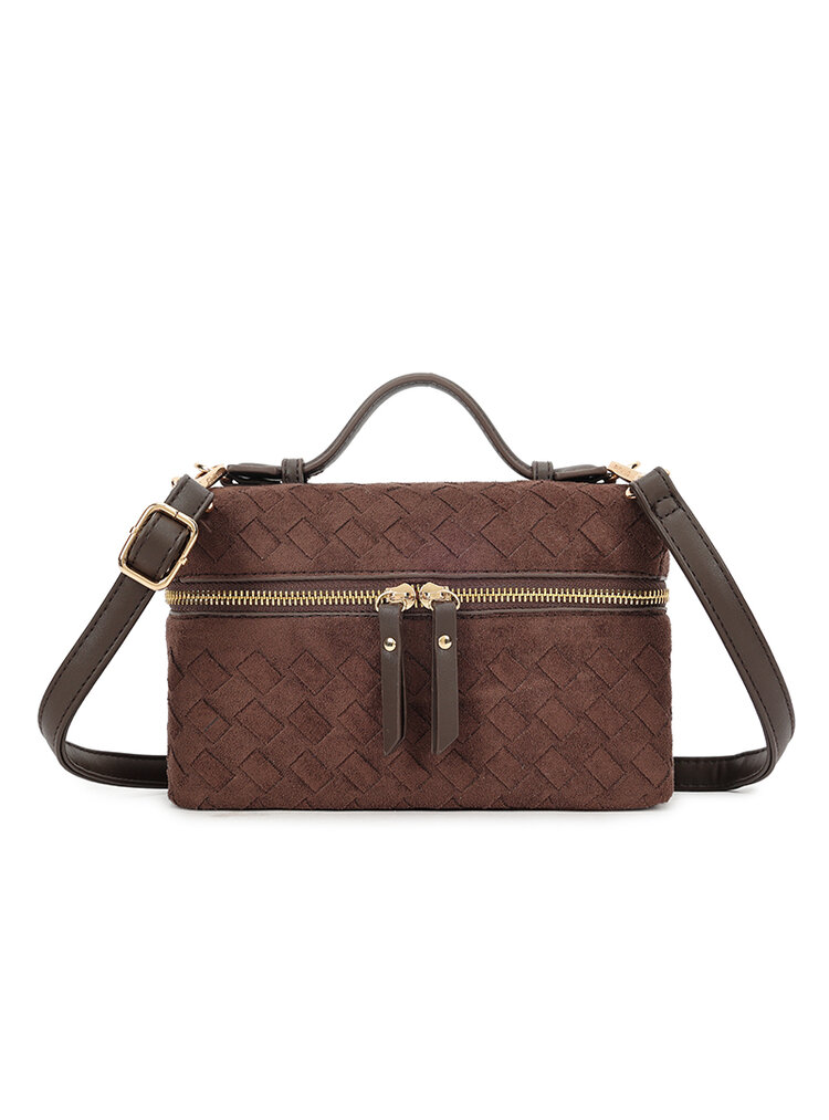 Kunstlederen suede schoudertas | 80171