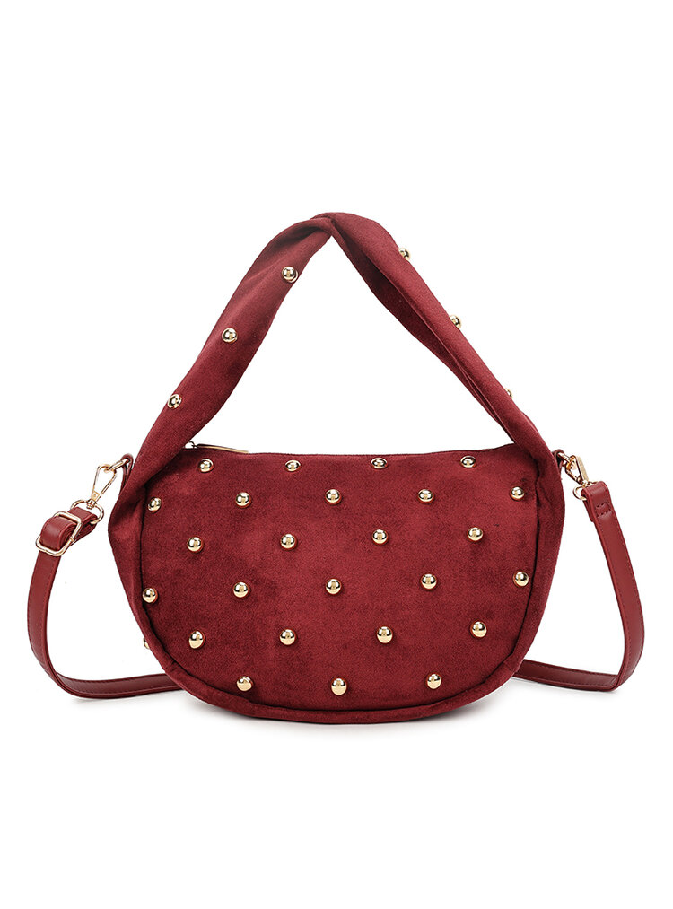 Kunstlederen suede schoudertas | Studs | 80173