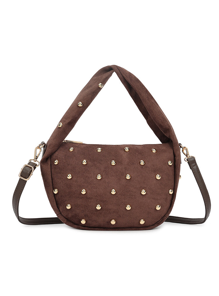 Faux suede shoulder bag | Studs | 80173