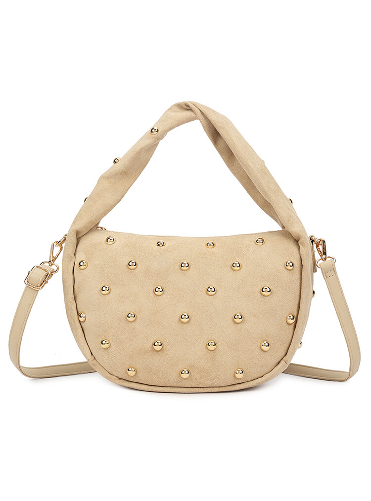 Kunstlederen suede schoudertas | Studs | 80173