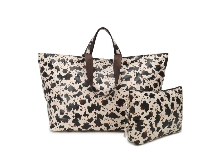 Faux leather handbag with inner pocket | 880501