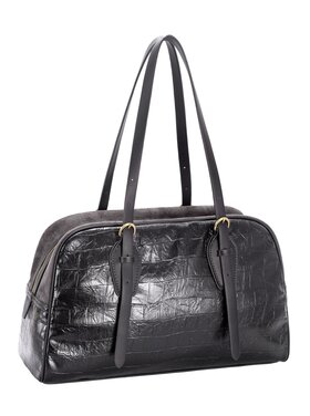Faux leather shoulder bag | Croco | David Jones | CM8679