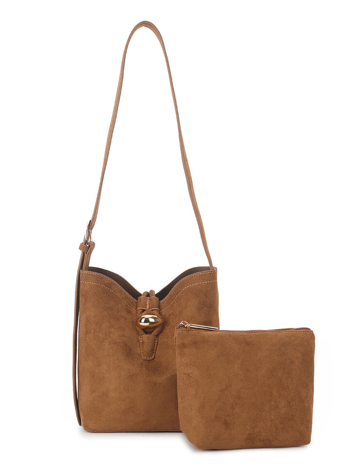 Kunstlederen suede schoudertas | 40131