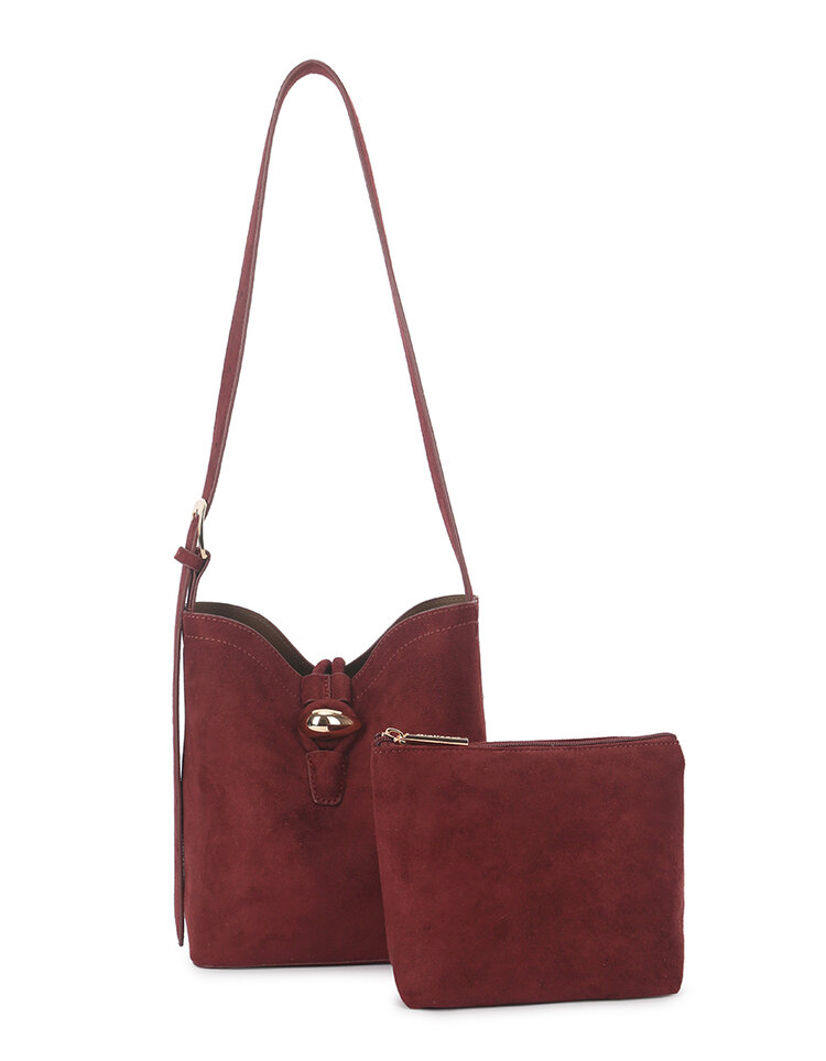 Faux suede shoulder bag | 40131
