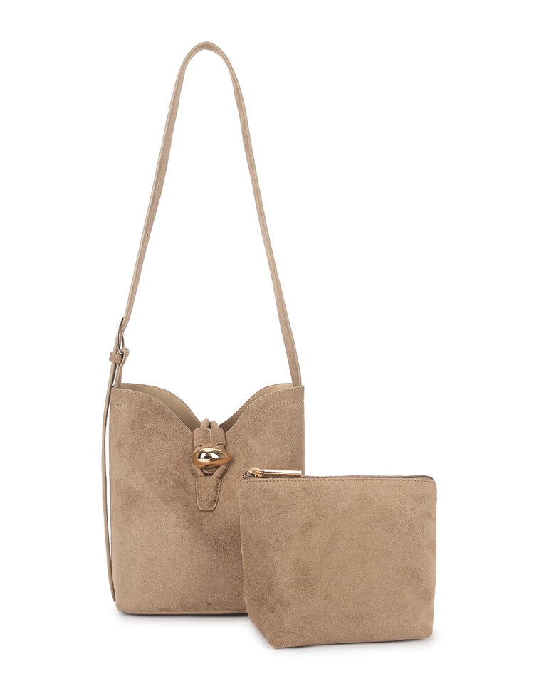 Faux suede shoulder bag | 40131