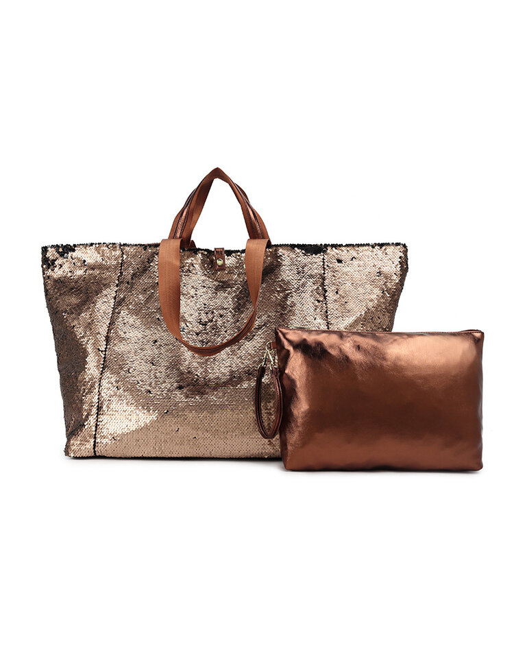 Faux leather handbag with inner pocket | 880501