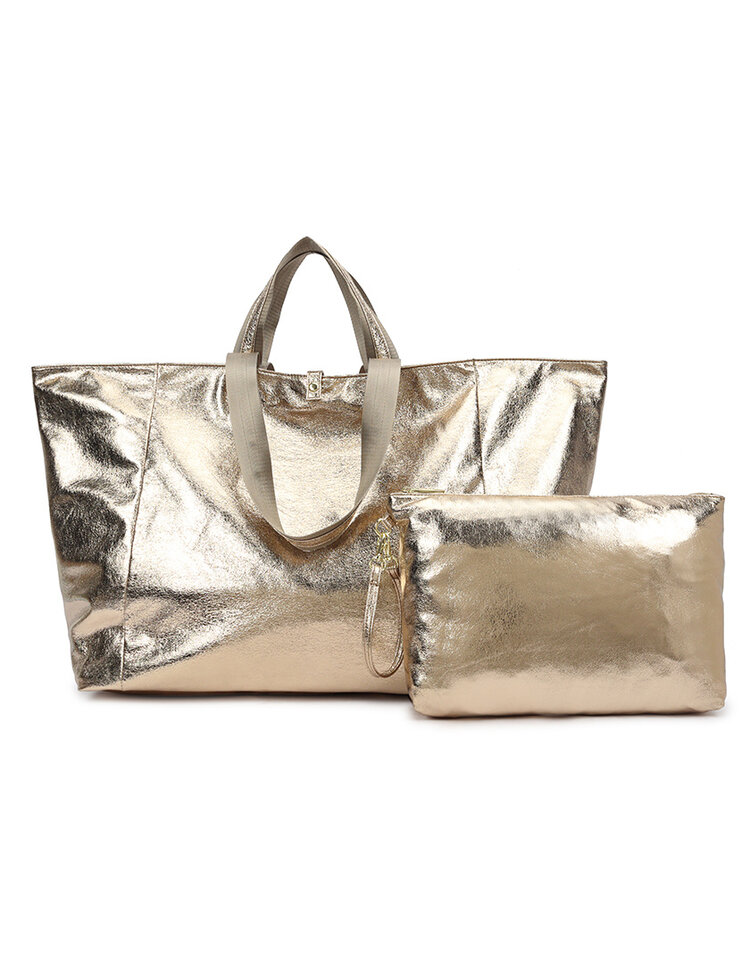 Faux leather handbag with inner pocket | 880501