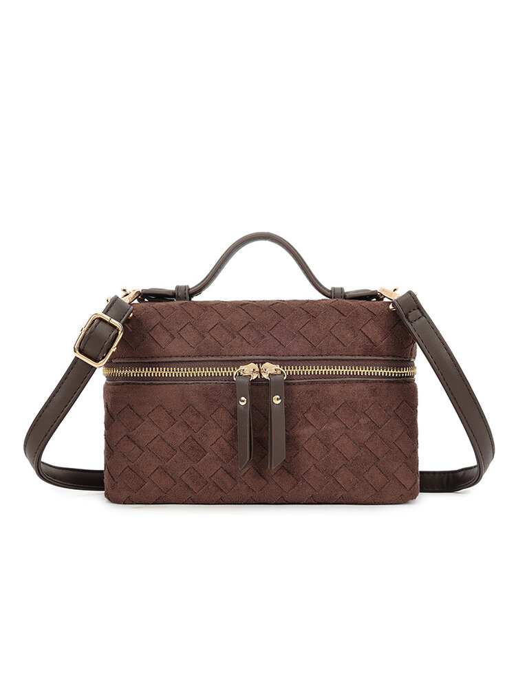 Kunstlederen suede schoudertas | 80171