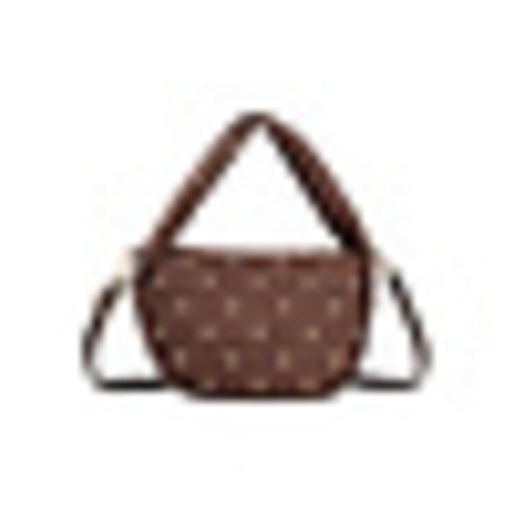 Faux suede shoulder bag | Studs | 80173