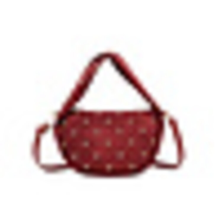 Kunstlederen suede schoudertas | Studs | 80173