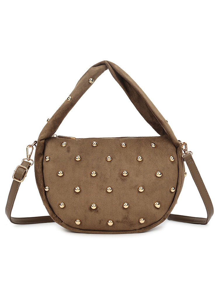 Faux suede shoulder bag | Studs | 80173