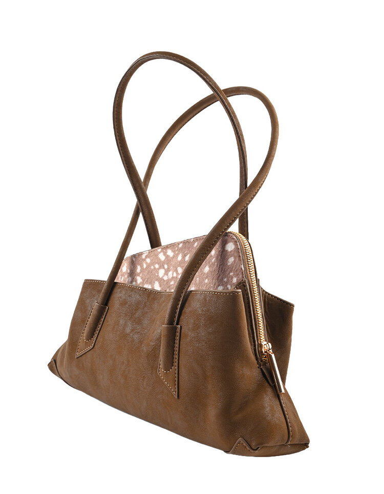 Giuliano Kunstlederen suede schoudertas | Koe | 80177