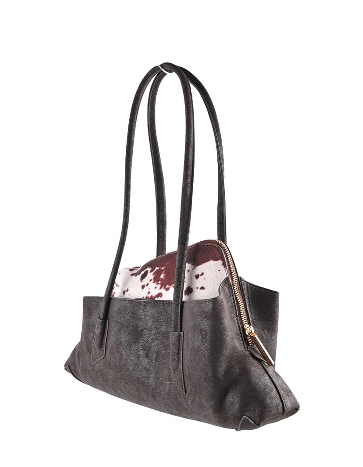 Giuliano Kunstlederen suede schoudertas | Koe | 80177