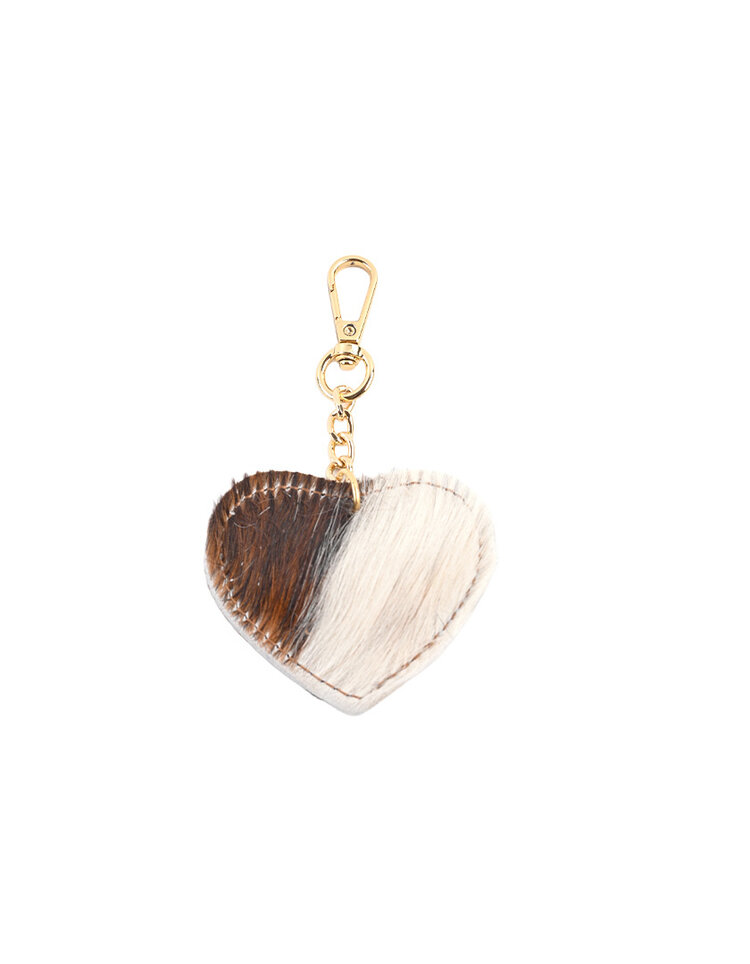 Giuliano Leather  Sleutelhanger | Koeprint Hart | 2321